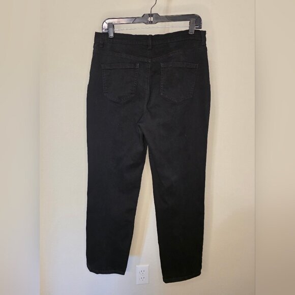 Gloria Vanderbilt Amanda Black Straight-Leg Jeans Size 12 Short Cotton Blend - Picture 7 of 8